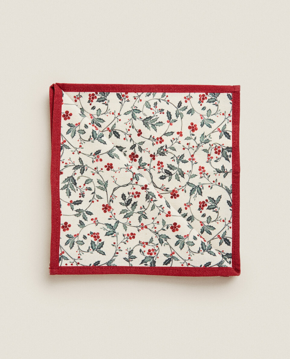 PACK OF COTTON CHRISTMAS VINE NAPKINS (PACK OF 2)