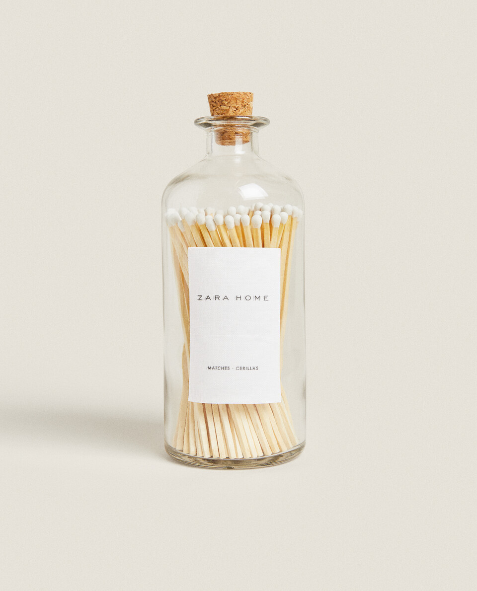 LARGE GLASS JAR WITH MATCHES