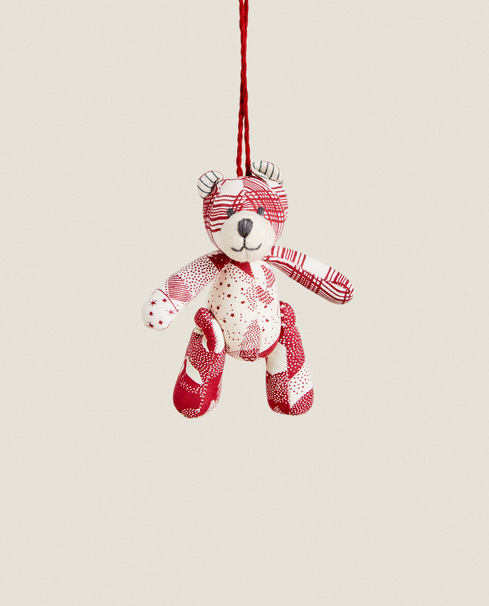 CHRISTMAS PATCHWORK BEAR DECORATION