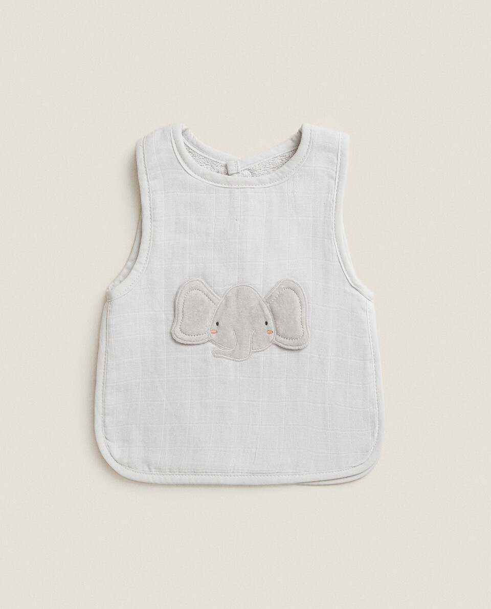 ELEPHANT COTTON TERRY BIB Zara Home Oman