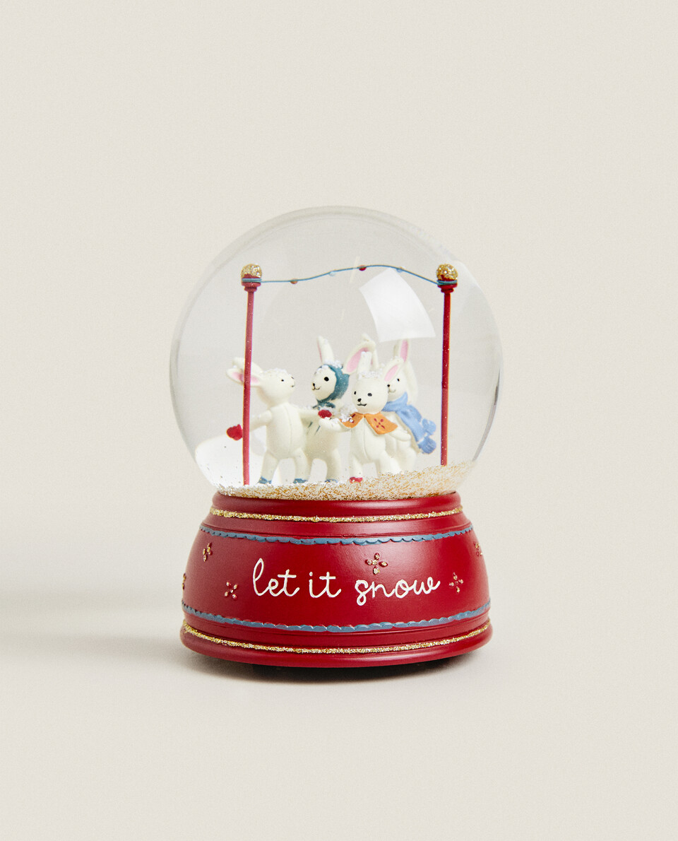 BOULE NEIGE MUSICALE ENFANT LAPINS NO L Zara Home Monaco boule-neige-musicale-enfant-lapins-no-l-zara-home-monaco