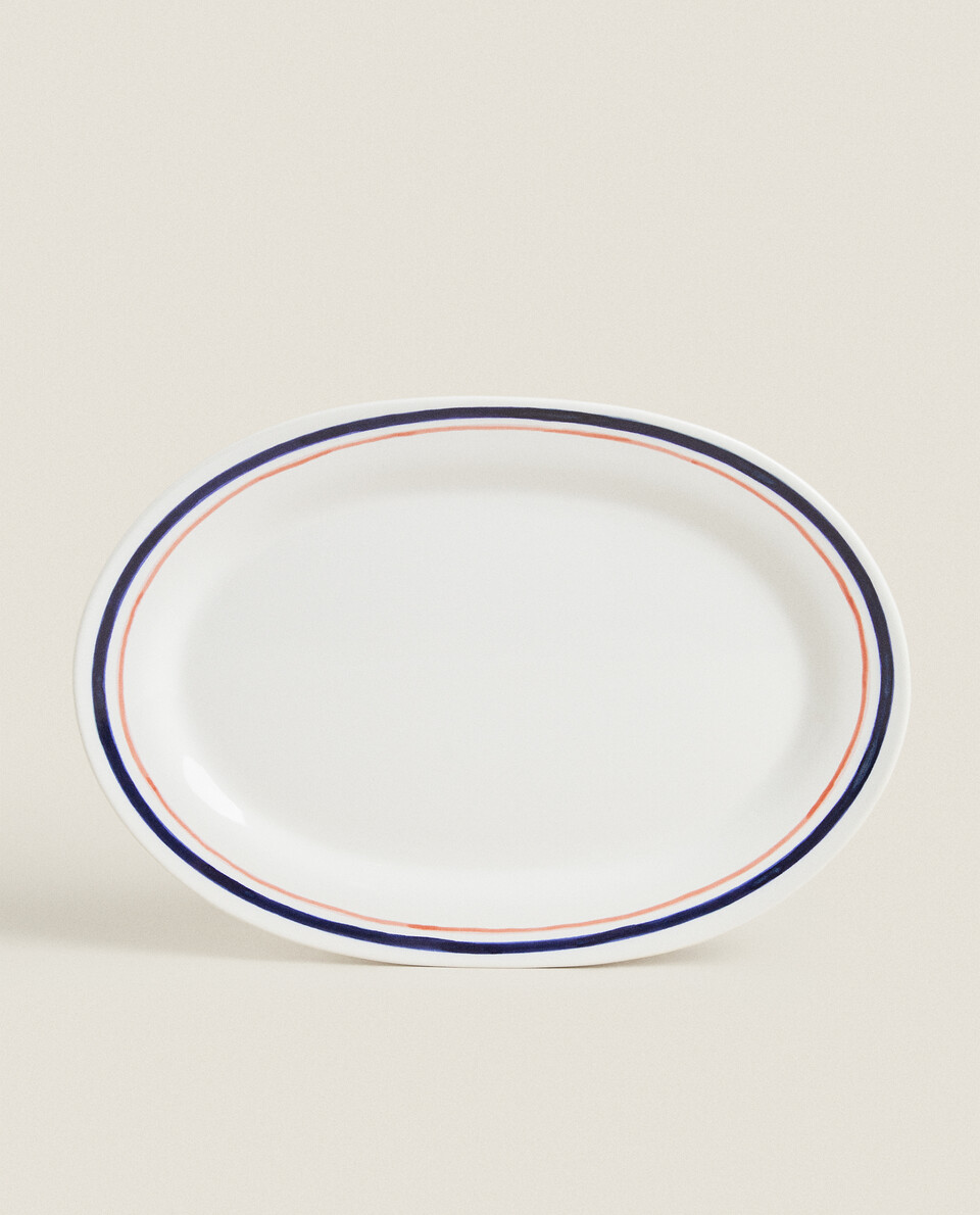 SERVING DISH WITH DOUBLE RIM