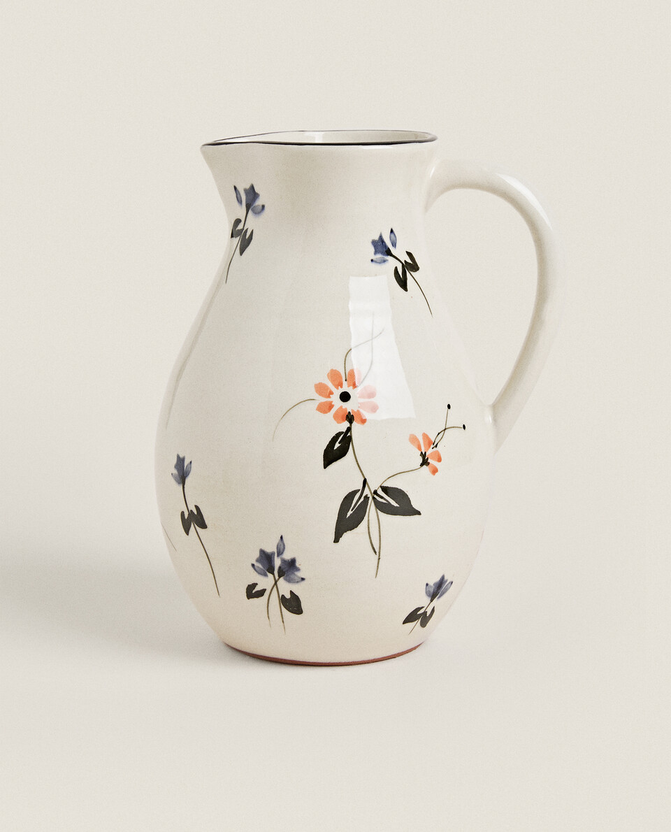 PAINTED FLOWER PITCHER