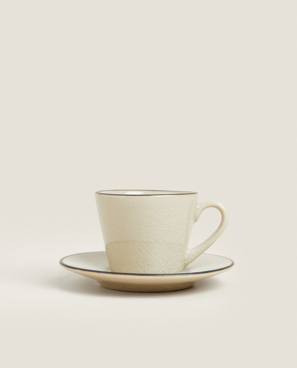STONEWARE COFFEE CUP WITH RIM DETAIL Zara Home Kuwait