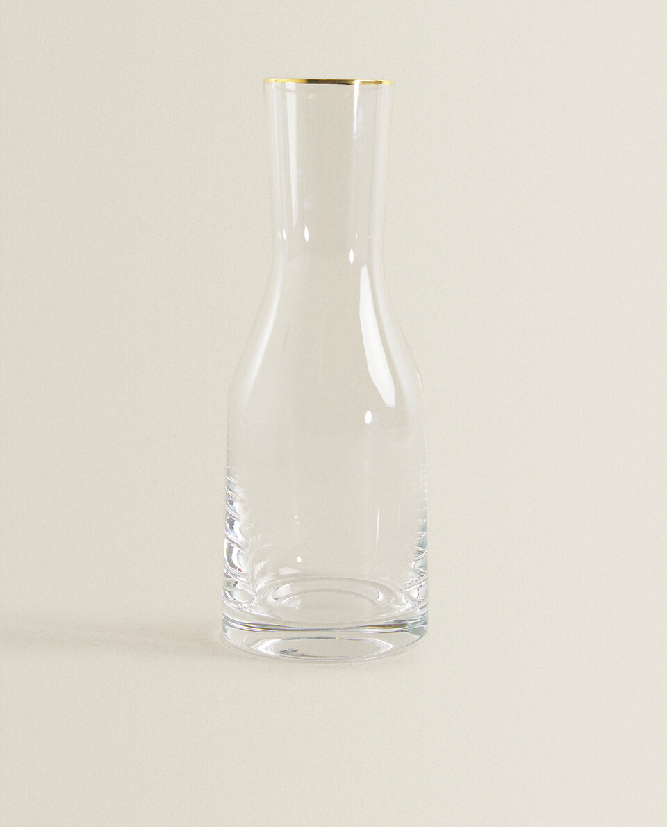 Bohemia Crystal 金色邊緣裝飾晶質玻璃瓶