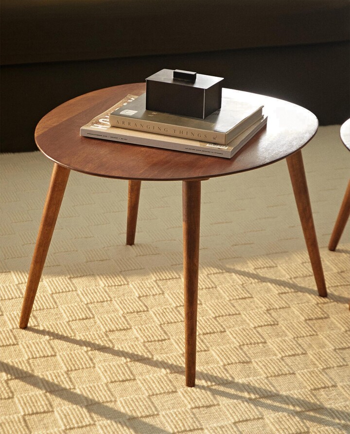 zara べベル　ウッドテーブル　ローテーブル ZARAHOME ベベル ウッドテーブル 中 - メルカリ