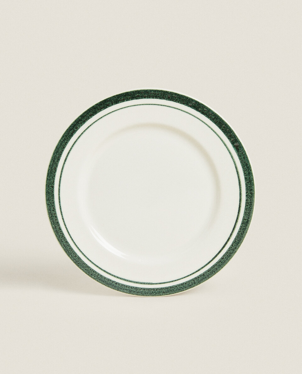 CHRISTMAS STRIPED EARTHENWARE DINNER DISH