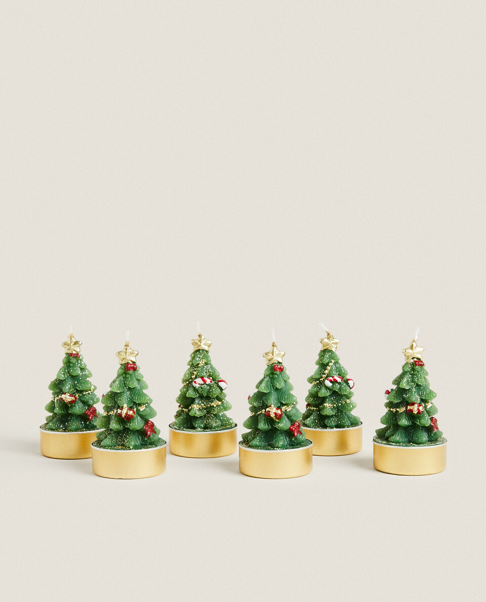 PACK OF CHRISTMAS TREE CANDLES (PACK OF 6)