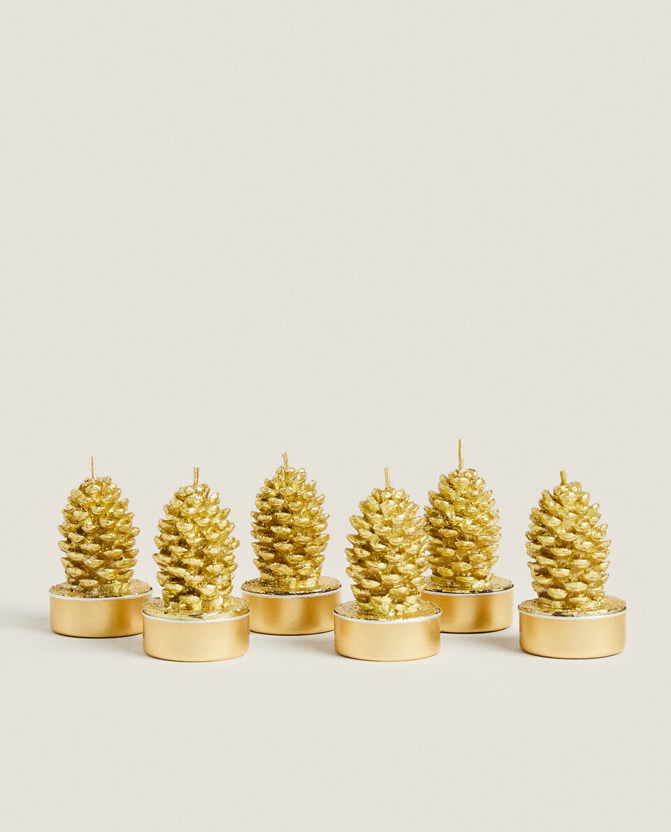PACK OF CHRISTMAS PINE CONE CANDLES (PACK OF 6)