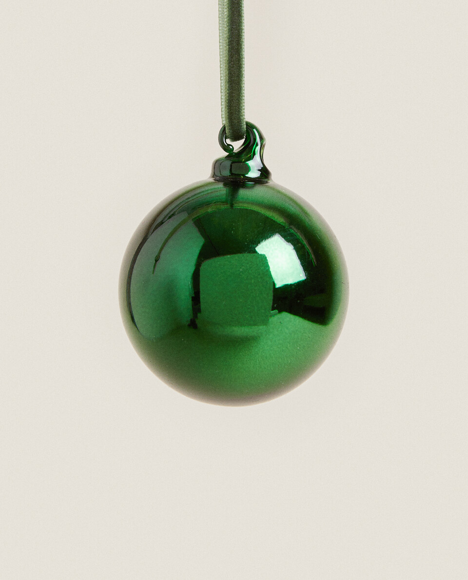 SPARKLY GLASS CHRISTMAS BAUBLE DECORATION