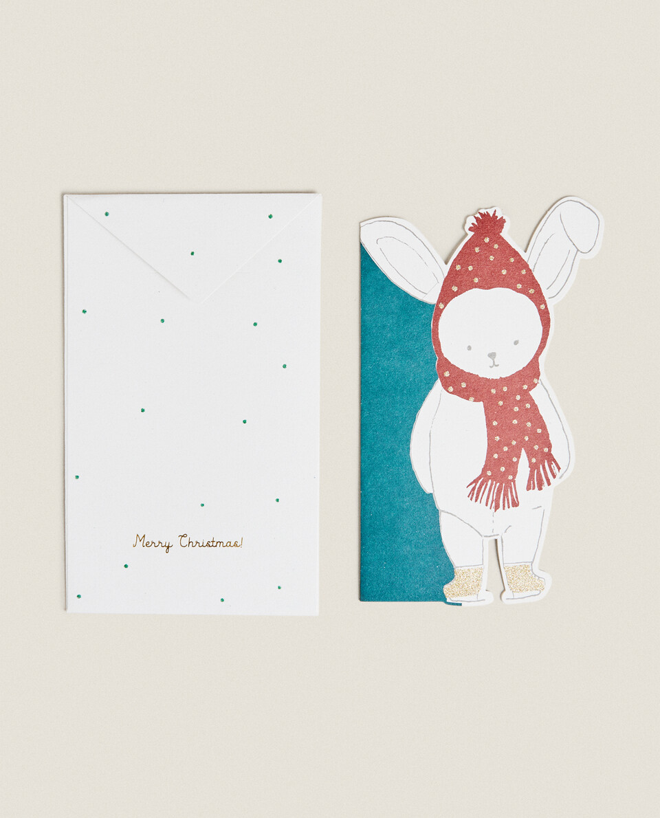 PACK OF CHILDREN’S POSTCARDS WITH CHRISTMAS BUNNY (PACK OF 2)