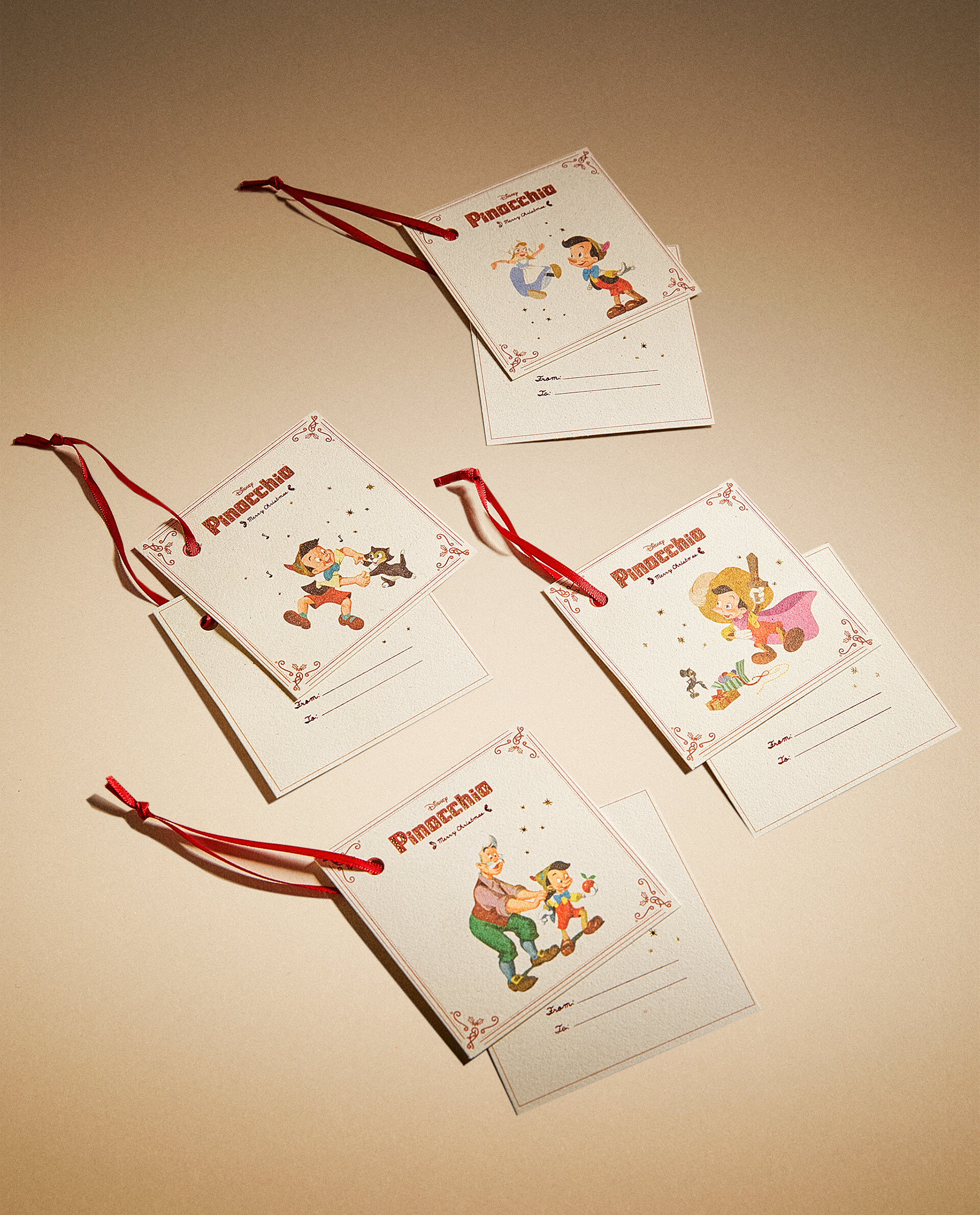 PACK OF CHILDREN'S PINOCCHIO © DISNEY CHRISTMAS GIFT TAG SET (PACK