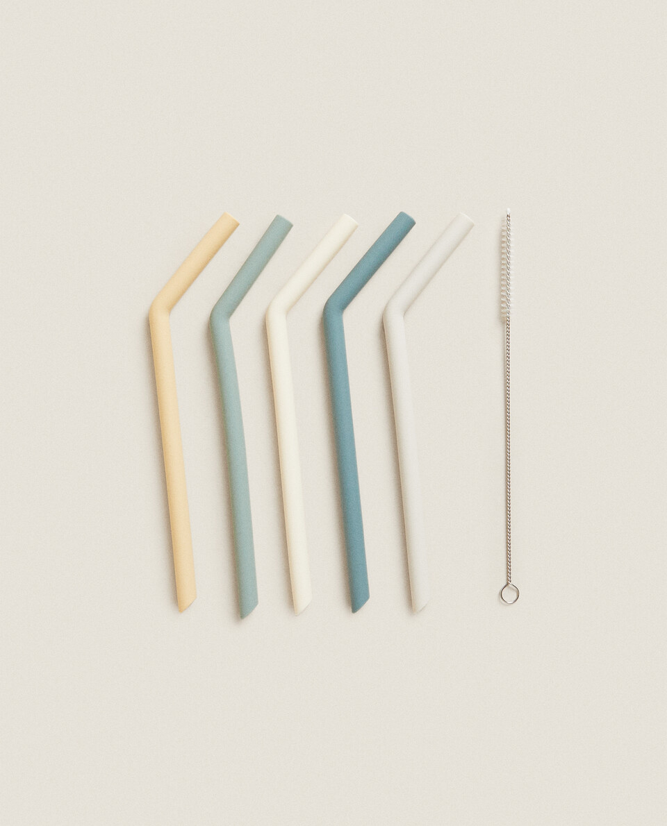 SILICONE STRAWS (PACK OF 5)