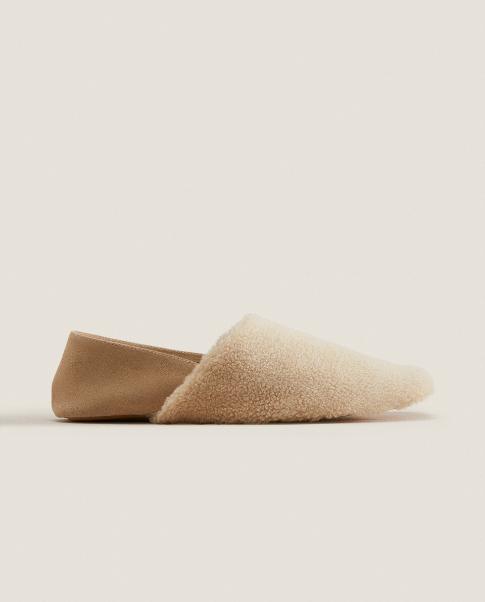 Leather babouche slippers