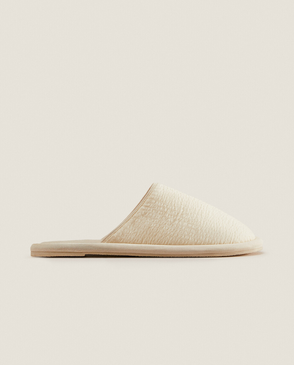 COTTON MULE SLIPPERS