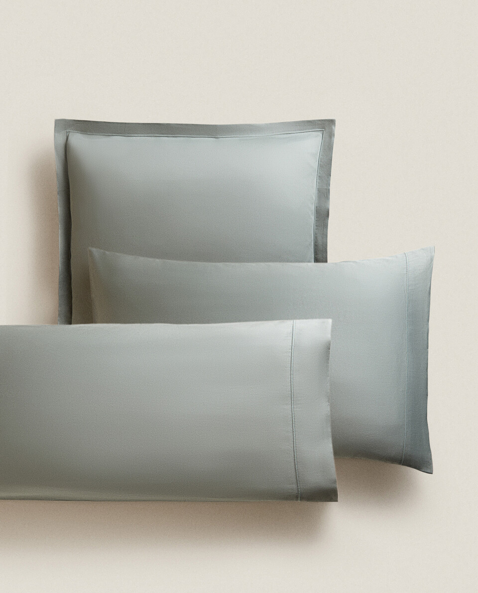 (300-THREAD-COUNT) SATEEN PILLOWCASE WITH TRIM