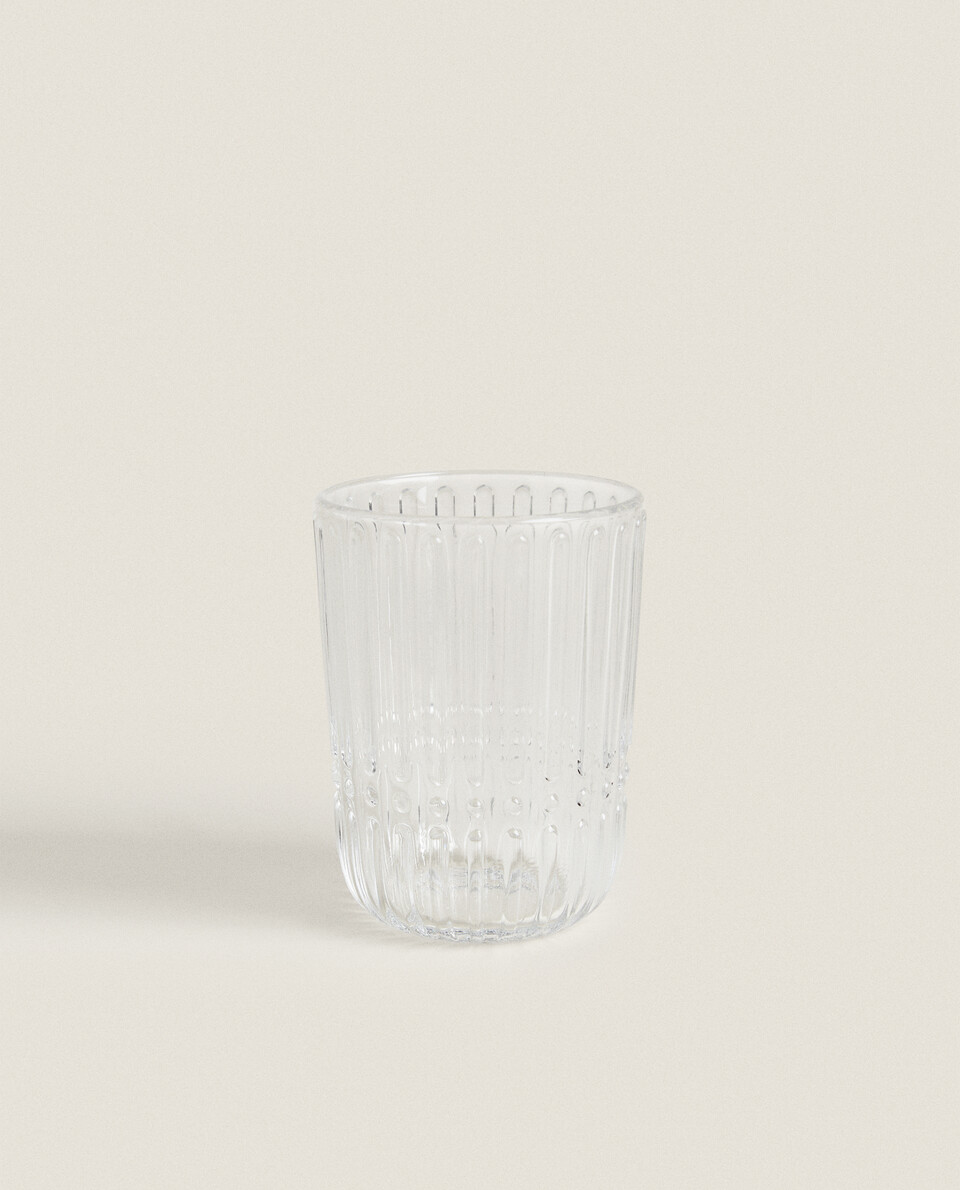 엠보스드 디자인 글라스 컵