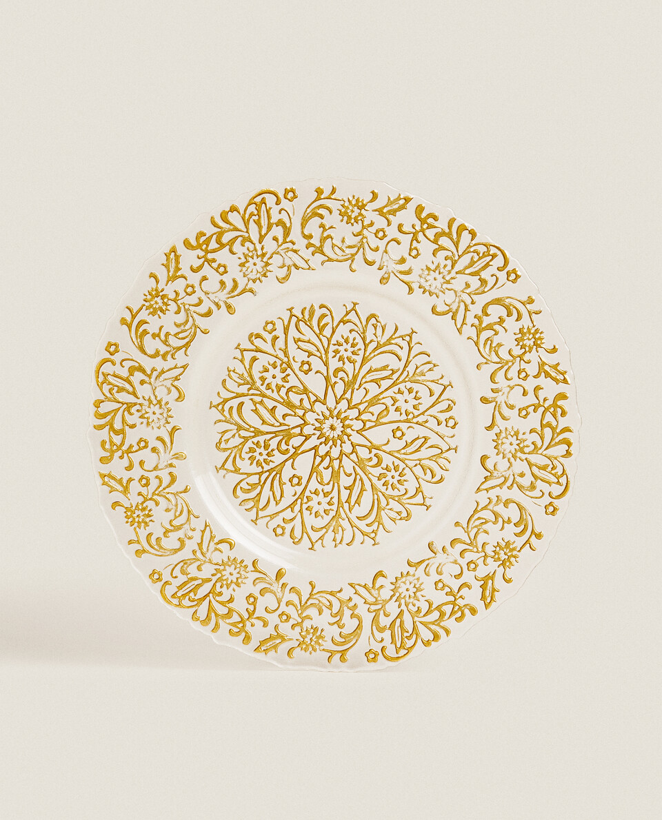SERVICE PLATE WITH GOLDEN FLOWERS