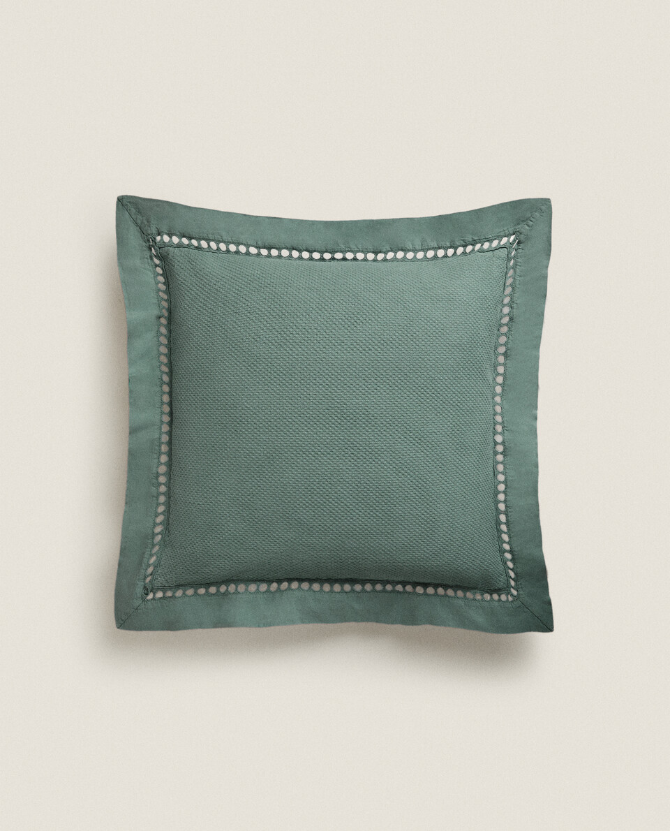 CUSHION COVER WITH OPENWORK DETAIL