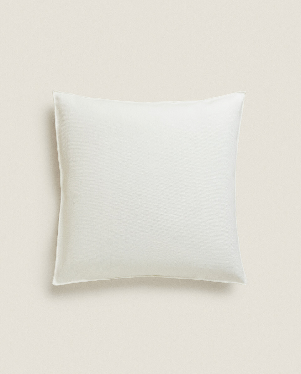 CUSHION COVER WITH SATIN TRIM