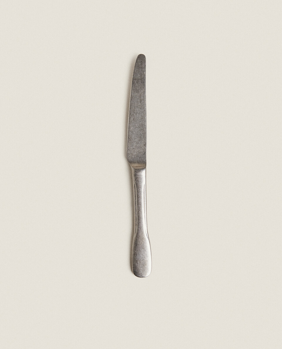 MATTE ANTIQUE-FINISH DESIGN DESSERT KNIFE