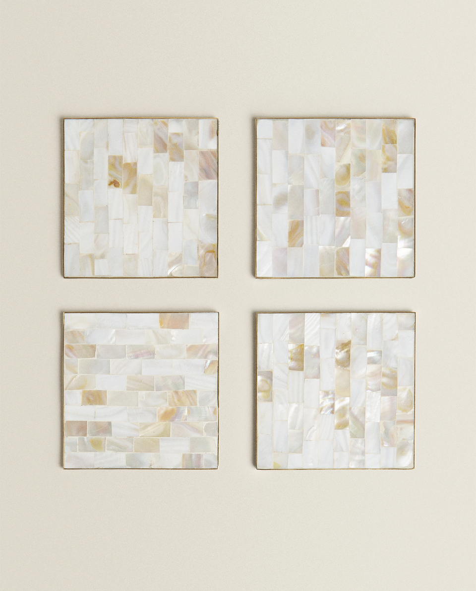 MOTHER-OF-PEARL COASTER (PACK OF 4)