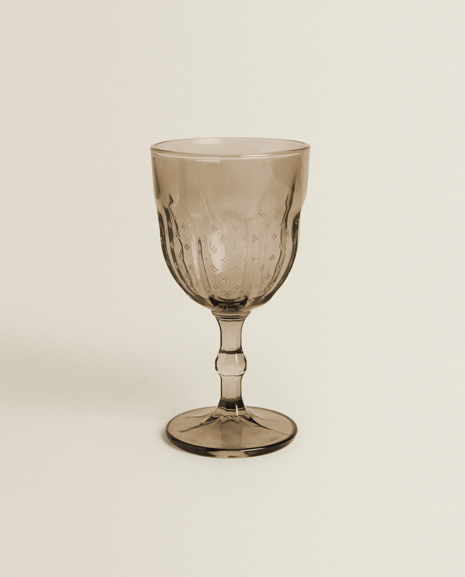 凸紋設計玻璃葡萄酒杯