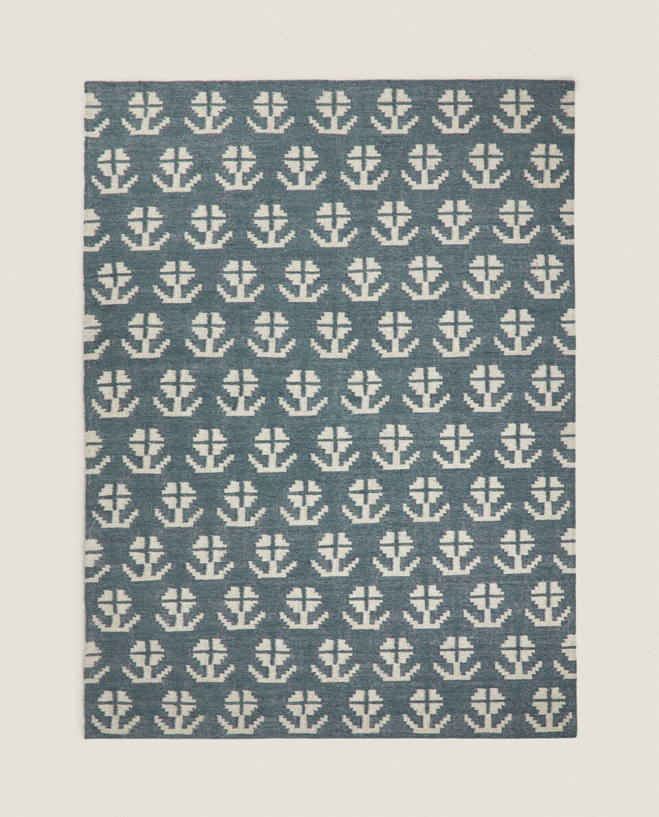 幾何設計基里姆羊毛地毯