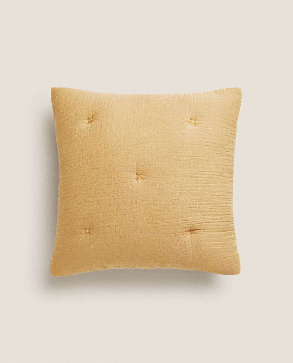 CHIFFON AND COTTON JERSEY THROW PILLOW COVER