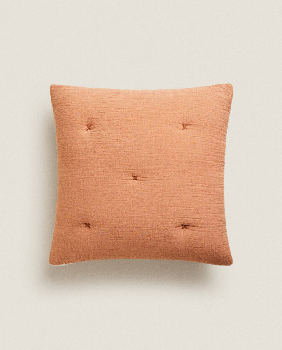 CHIFFON AND COTTON JERSEY THROW PILLOW COVER