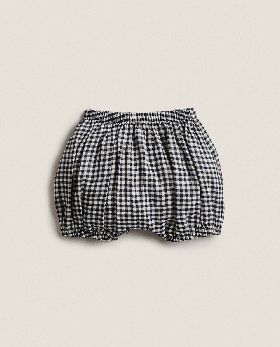 CHECK MUSLIN BABY BLOOMERS