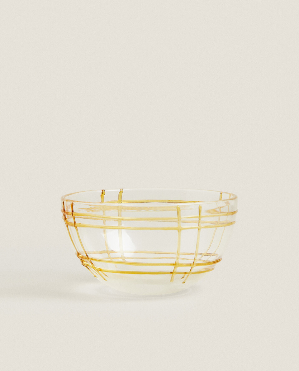 BOROSILICATE GLASS BOWL WITH LINES