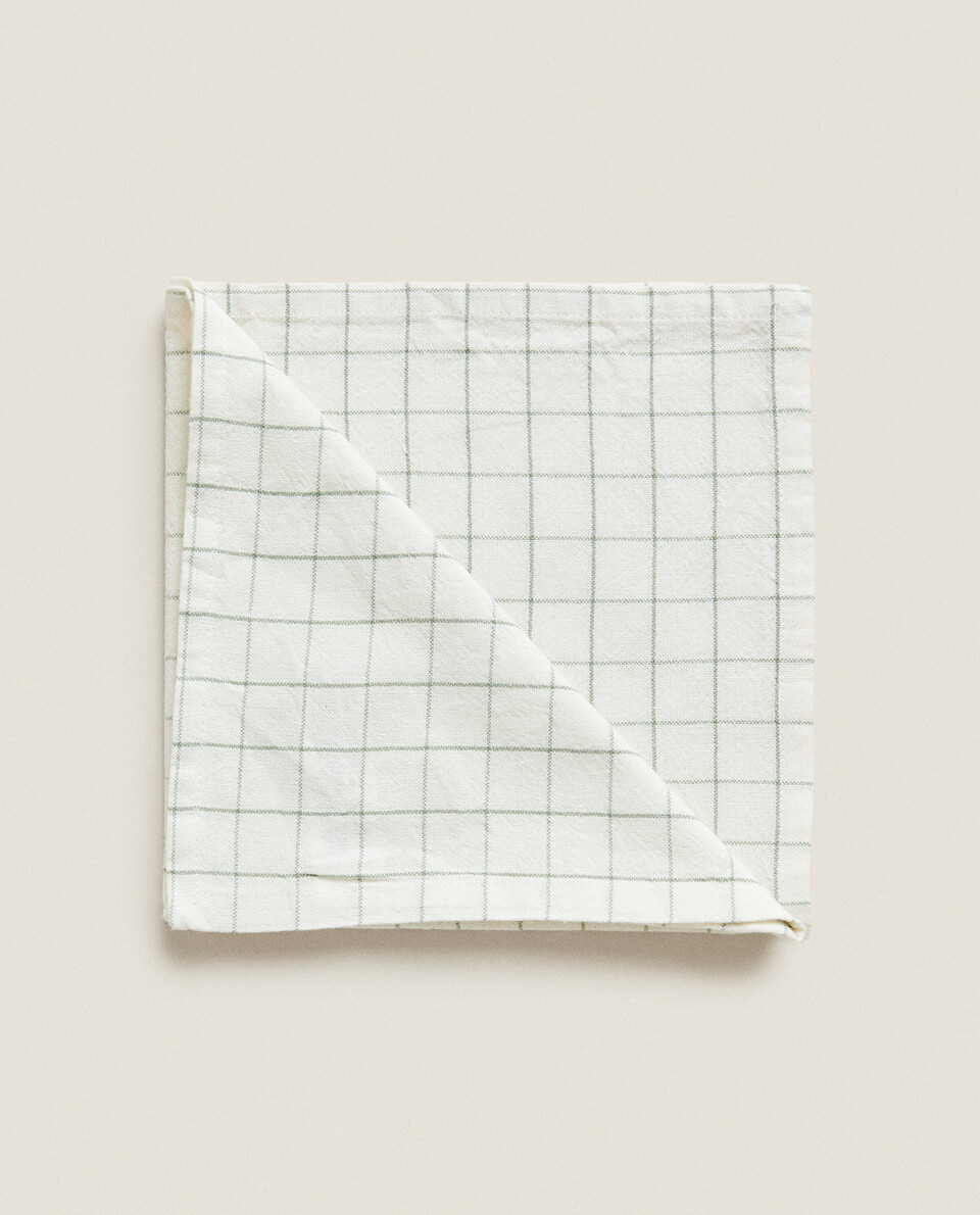SERVIETTE DE TABLE CARREAUX (LOT DE 2)