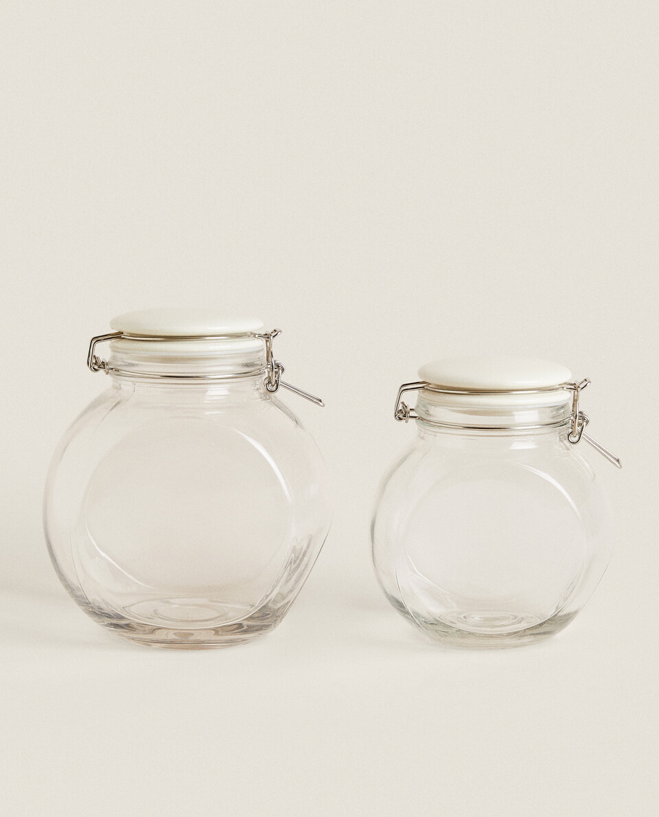 GLASS AND CERAMIC JAR