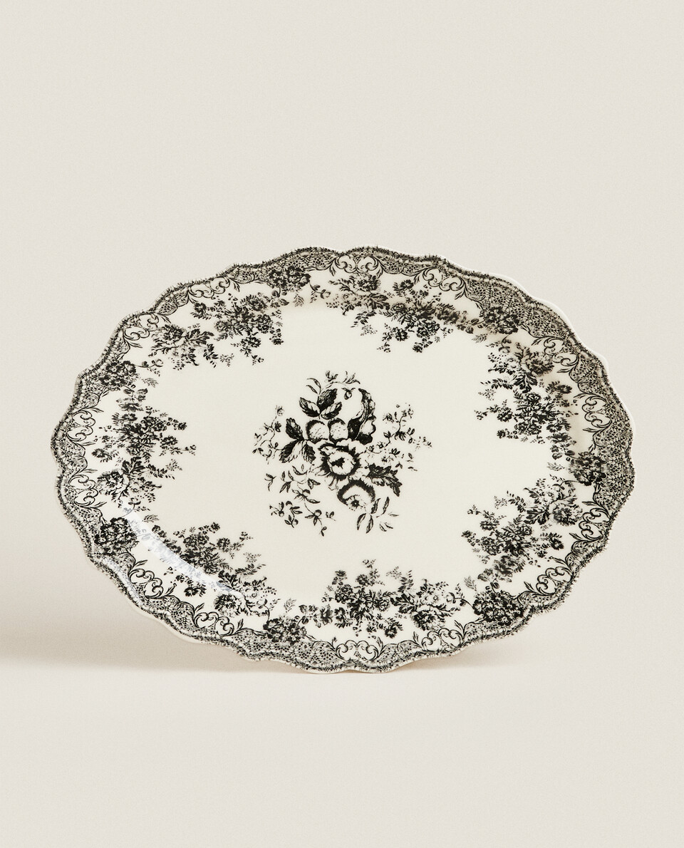 FLORAL EARTHENWARE SERVING DISH Zara Home UAE ABU DHABI/AL AIN/RAS