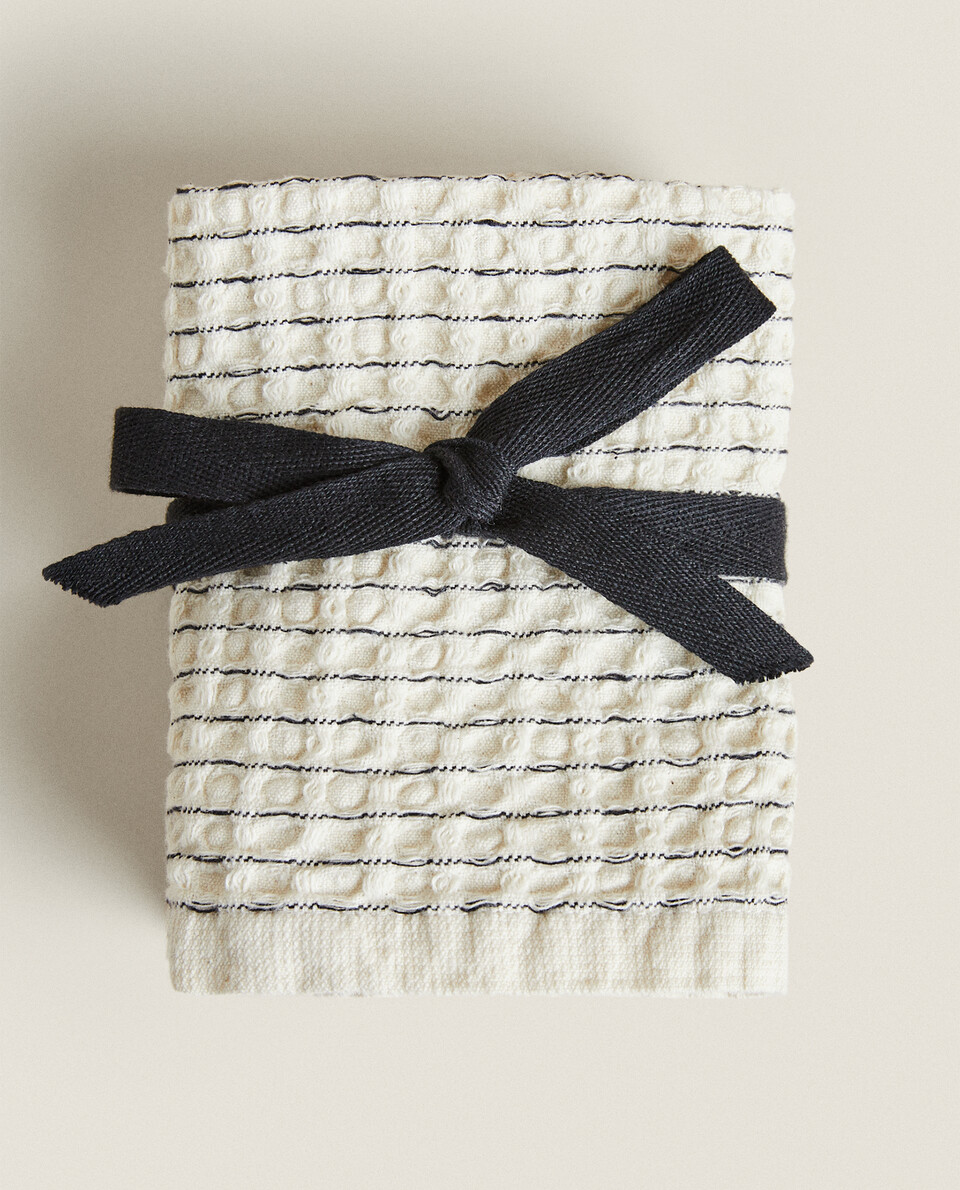 (PACK OF 3) WAFFLE-KNIT COTTON TOWELS