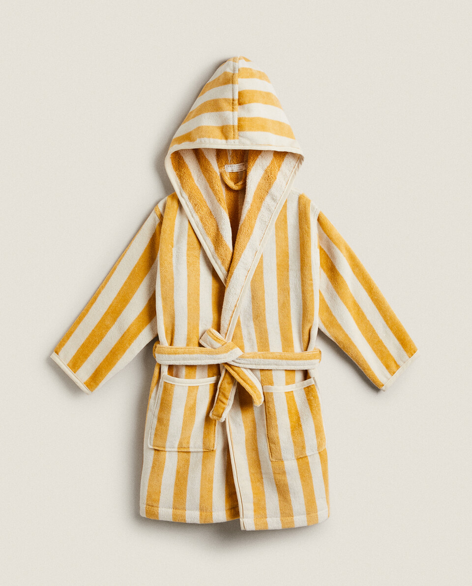 STRIPED VELOUR DRESSING GOWN