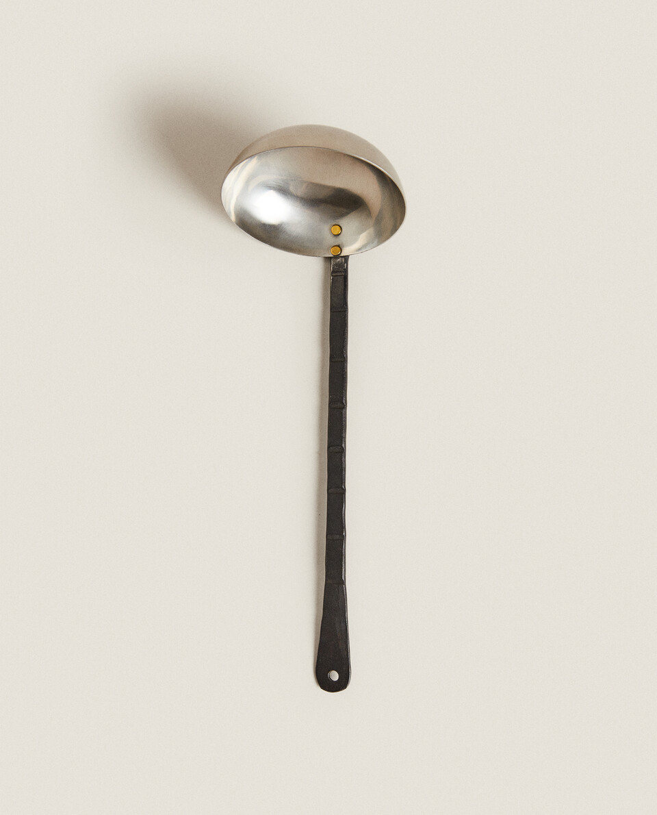 STEEL LADLE WITH ANTIQUE EFFECT