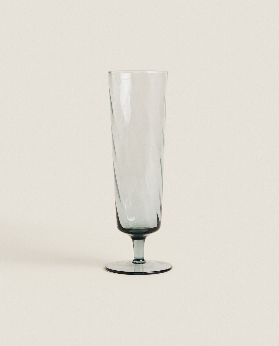 光學效果玻璃細長酒杯