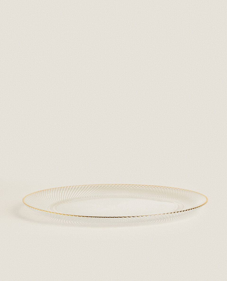 GOLD-RIMMED GLASS CHARGER PLATE