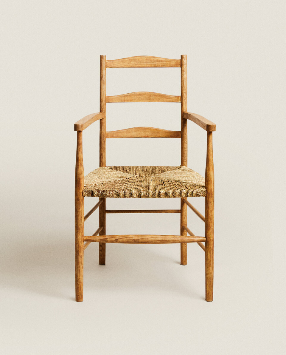 ASH AND JUTE CHAIR WITH ARM RESTS