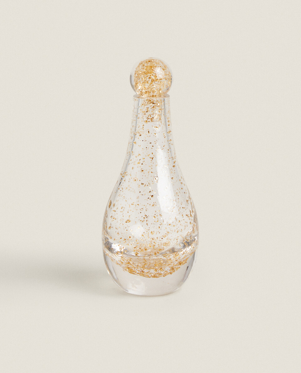 LARGE GOLDEN GLASS JAR