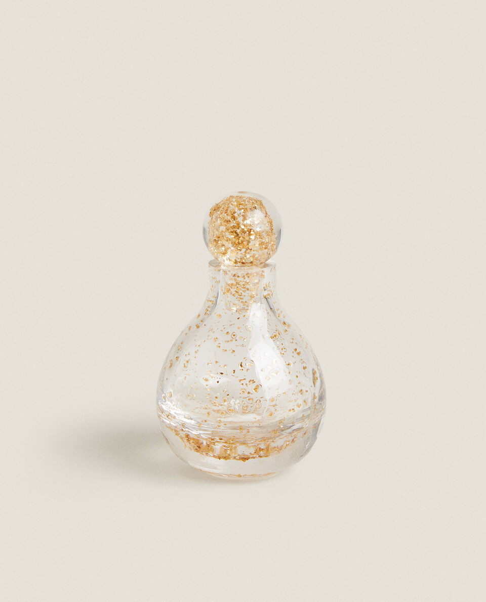 SMALL GOLDEN GLASS JAR