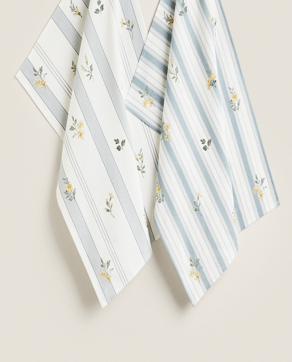 條紋棉質茶巾（2 件套）