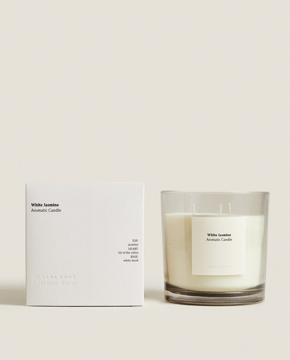 (620 G) WHITE JASMINE SCENTED CANDLE