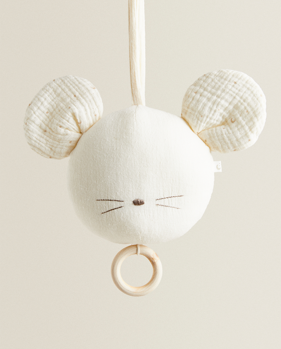 زينة موسيقية متحركة لسرير الأطفال على شكل فأر