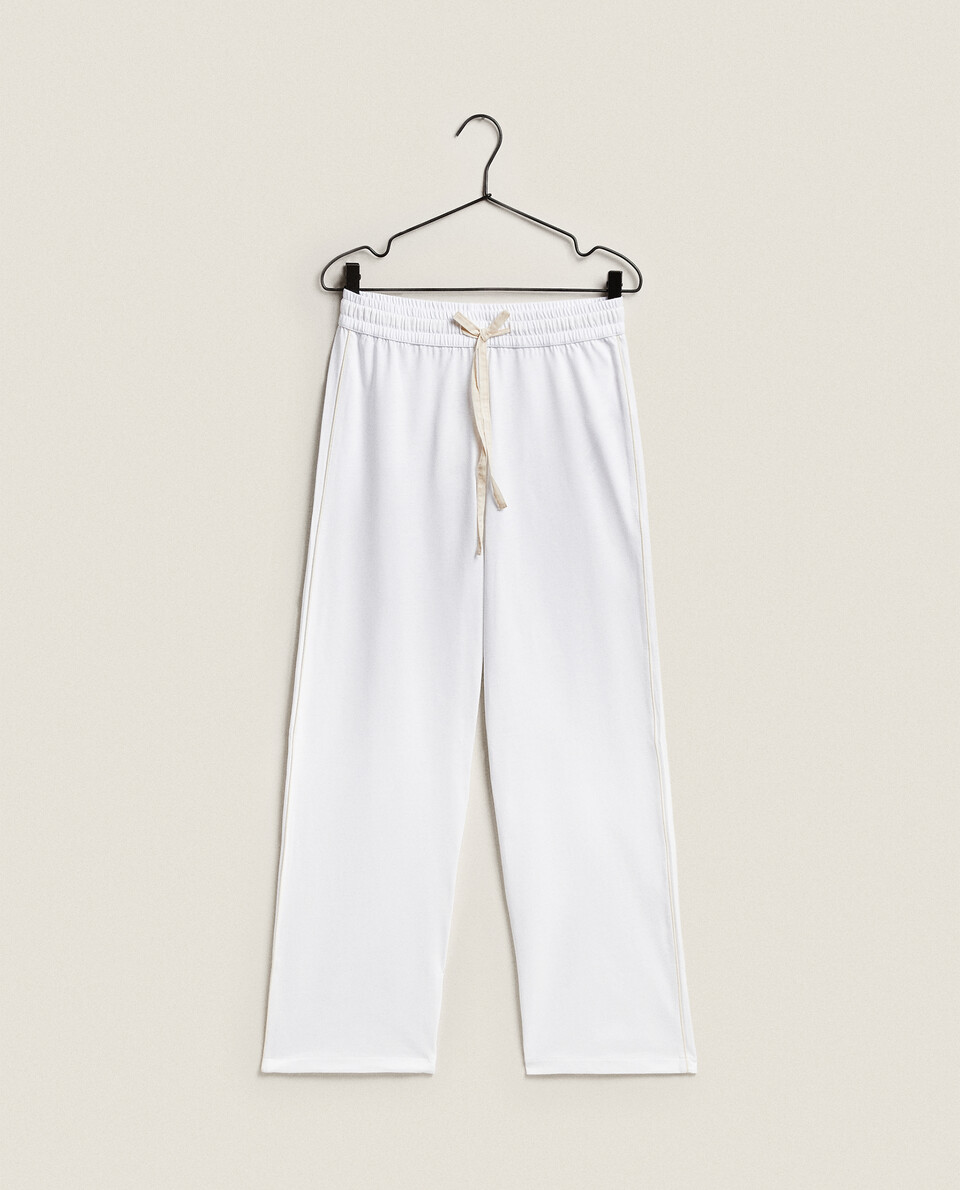 COTTON TROUSERS WITH PIPING