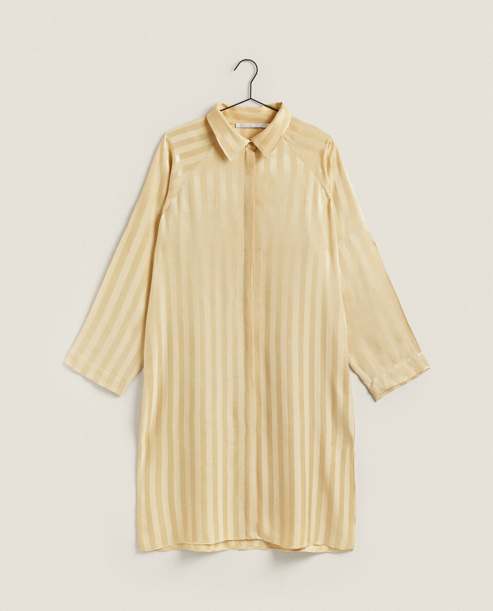 SATIN EFFECT STRIPED NIGHTDRESS Zara Home UAE ABU DHABI/AL AIN/RAS