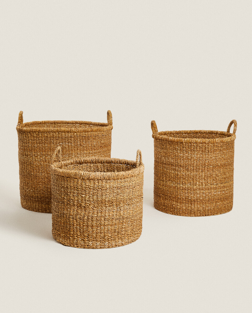 XL SEAGRASS BASKET WITH HANDLES