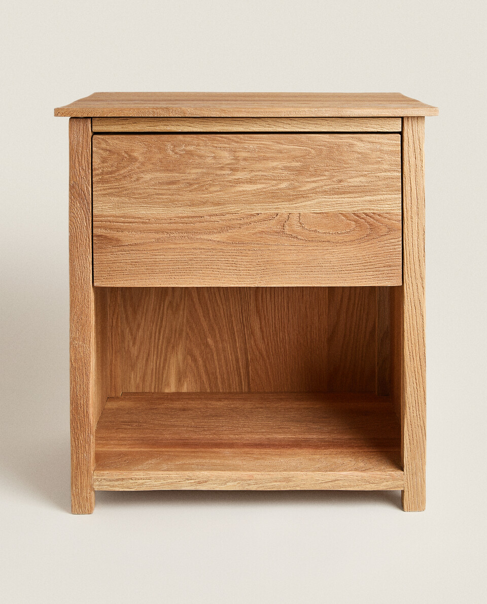 zara home wooden bedside table